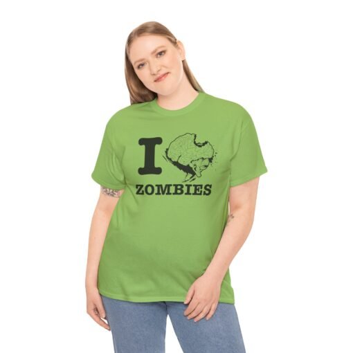 🧠❤️‍🔥 I Love Zombies Unisex T-Shirt – Brains Are the Way to the Heart - Image 3