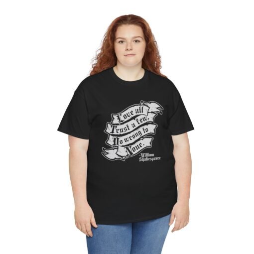 🎭❤️ Shakespeare Wisdom Unisex T-Shirt – "Love All, Trust a Few, Do Wrong To None" - Image 5