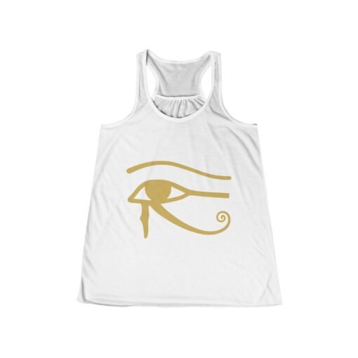 Eye of Horus Women’s Flowy Racerback Tank – Ancient Symbol, Effortless Style - Image 3