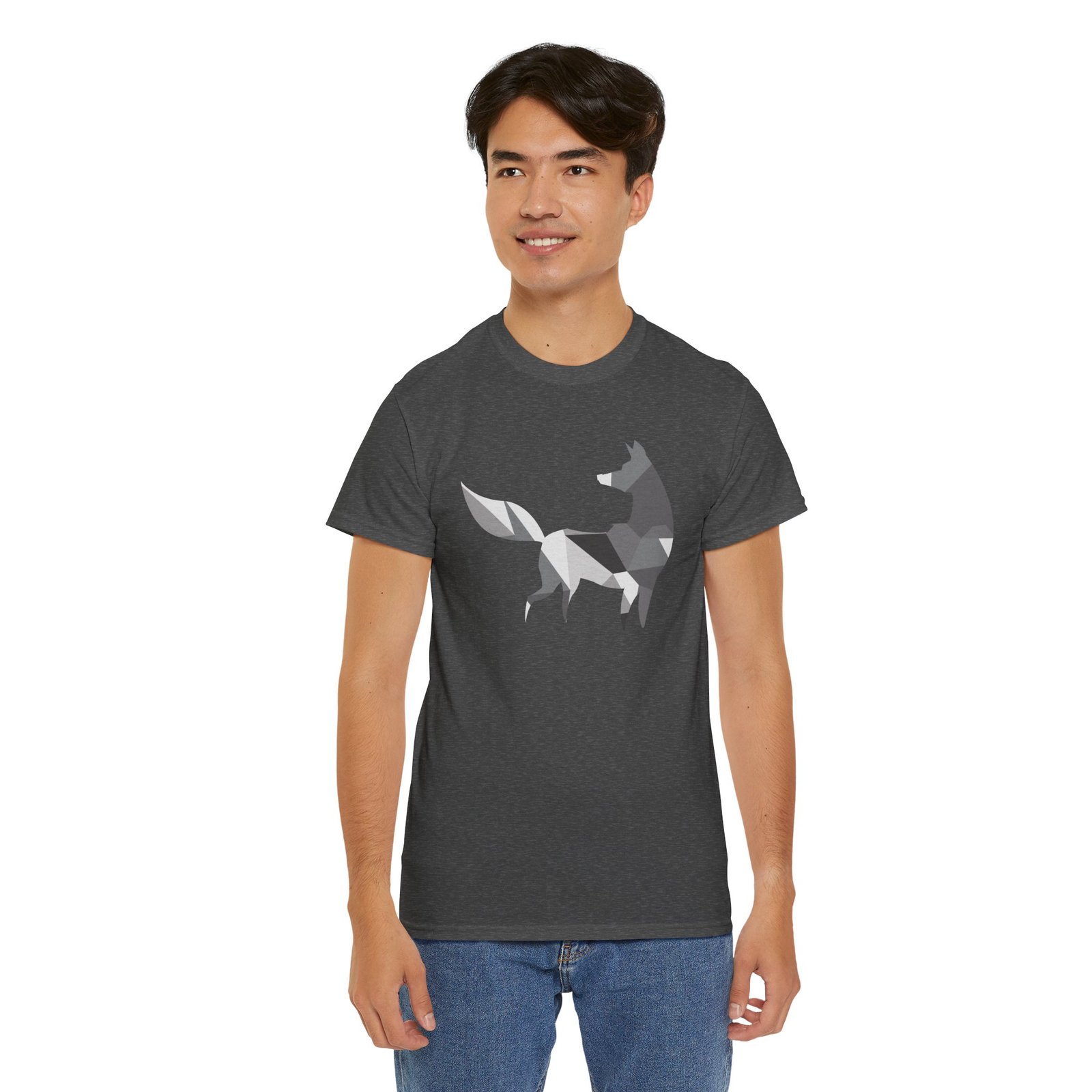 πΊπ· Polygon Grey Wolf Unisex T-Shirt β Wild Spirit, Modern Edge - Image 7
