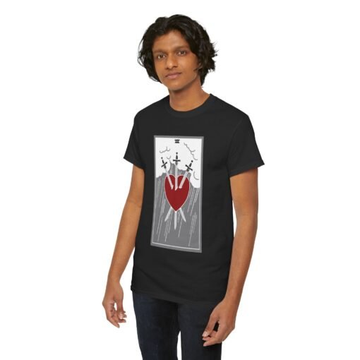 🖤🔮 Three of Swords Unisex T-Shirt – Heartbreak Meets Mysticism - Image 6