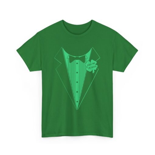 Kiss Me I’m Irish Unisex T-Shirt – Shamrock Tuxedo Edition - Image 12