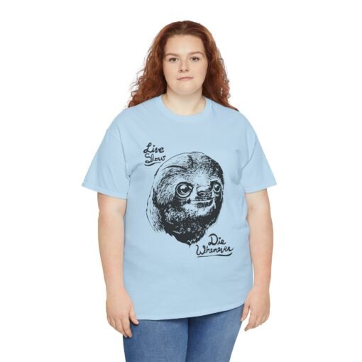 🦥💤 Live Slow, Die Whenever Unisex T-Shirt – Sloth Life Approved - Image 5