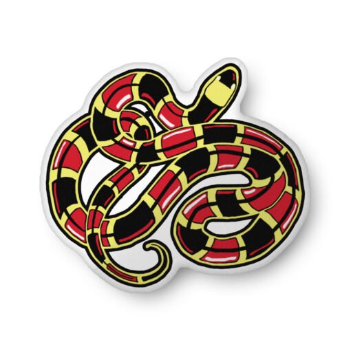 Curled Coral Snake Custom Shaped Pillow – Wild & Unique Décor