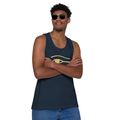 Eye of Horus Men’s Premium Tank Top – Ancient Symbol, Sleek Style - Image 3