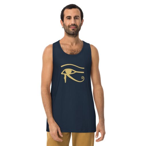 Eye of Horus Men’s Premium Tank Top – Ancient Symbol, Sleek Style - Image 2
