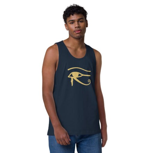 Eye of Horus Men’s Premium Tank Top – Ancient Symbol, Sleek Style - Image 4
