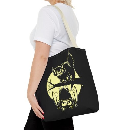 Spooky & Sweet Halloween Scene Tote Bag – Moonlit Mischief - Image 44