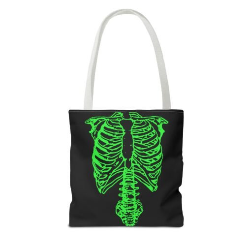 Bright Green Skeleton Torso Tote Bag – Glow in the Gloom - Image 26