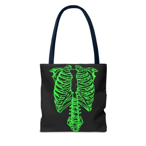 Bright Green Skeleton Torso Tote Bag – Glow in the Gloom - Image 50