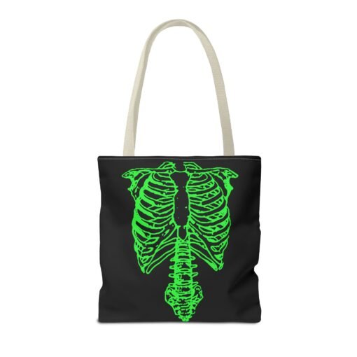 Bright Green Skeleton Torso Tote Bag – Glow in the Gloom - Image 42