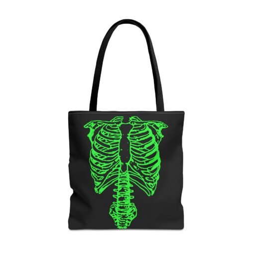 Bright Green Skeleton Torso Tote Bag – Glow in the Gloom - Image 9
