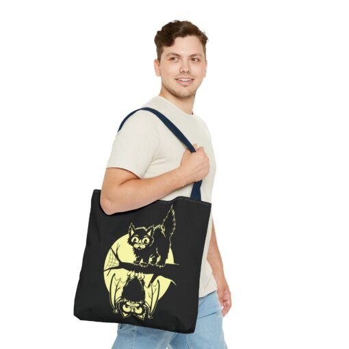 Spooky & Sweet Halloween Scene Tote Bag – Moonlit Mischief - Image 59