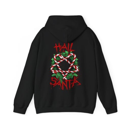 Hail Santa Unisex Hoodie – Sweet, Sinister, and Seriously Festive - Image 3