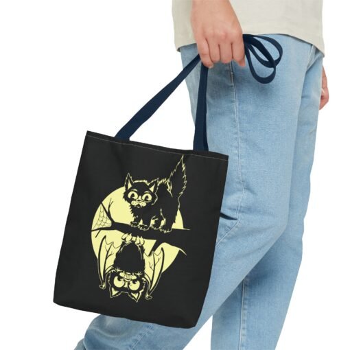 Spooky & Sweet Halloween Scene Tote Bag – Moonlit Mischief - Image 51