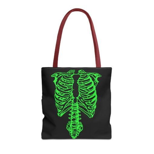 Bright Green Skeleton Torso Tote Bag – Glow in the Gloom - Image 17