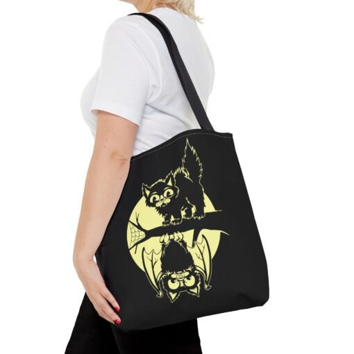Spooky & Sweet Halloween Scene Tote Bag – Moonlit Mischief - Image 8