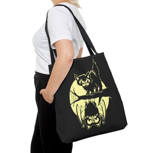 Spooky & Sweet Halloween Scene Tote Bag – Moonlit Mischief - Image 12