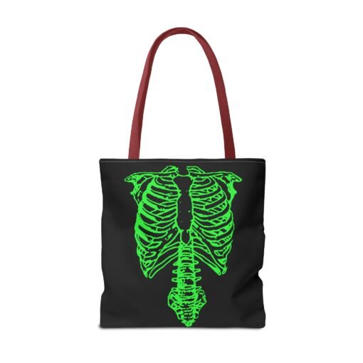 Bright Green Skeleton Torso Tote Bag – Glow in the Gloom - Image 22