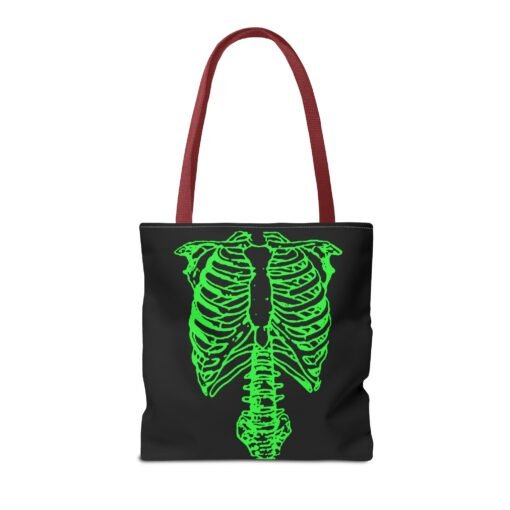 Bright Green Skeleton Torso Tote Bag – Glow in the Gloom - Image 18