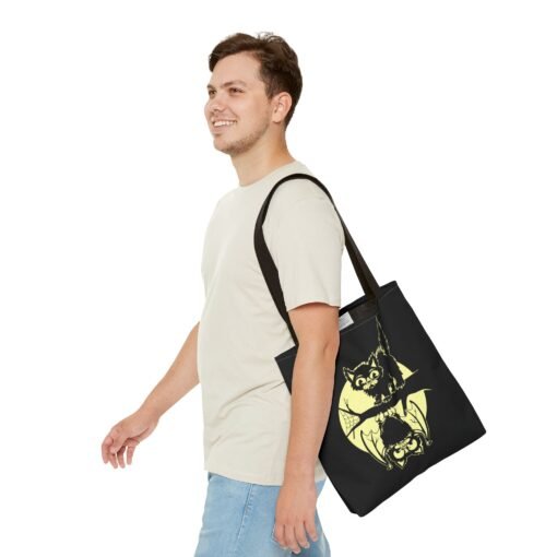 Spooky & Sweet Halloween Scene Tote Bag – Moonlit Mischief - Image 7