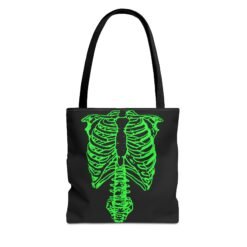 Bright Green Skeleton Torso Tote Bag – Glow in the Gloom