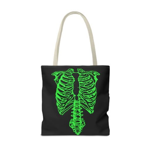 Bright Green Skeleton Torso Tote Bag – Glow in the Gloom - Image 46