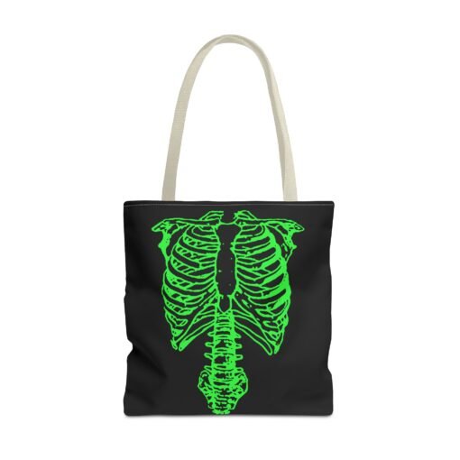 Bright Green Skeleton Torso Tote Bag – Glow in the Gloom - Image 45