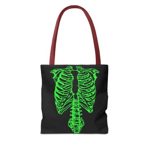 Bright Green Skeleton Torso Tote Bag – Glow in the Gloom - Image 14