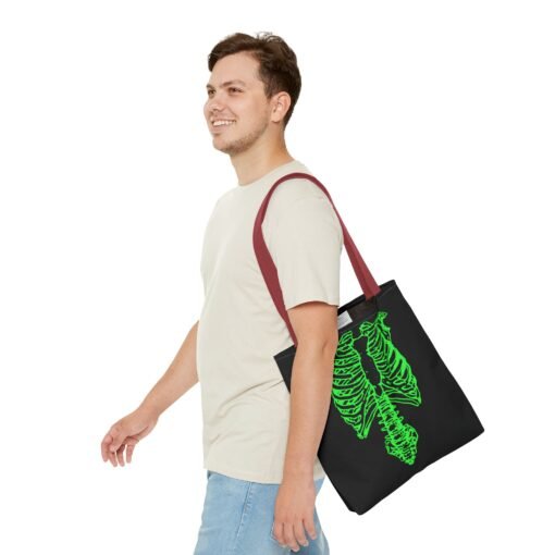 Bright Green Skeleton Torso Tote Bag – Glow in the Gloom - Image 19