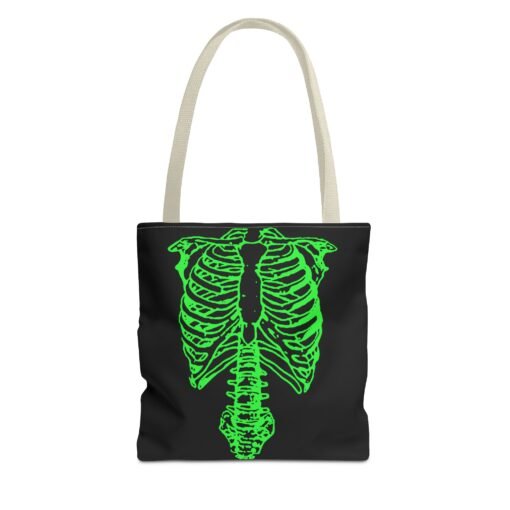 Bright Green Skeleton Torso Tote Bag – Glow in the Gloom - Image 37