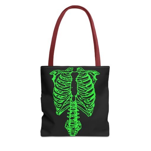 Bright Green Skeleton Torso Tote Bag – Glow in the Gloom - Image 13
