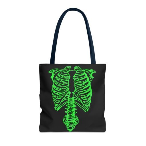 Bright Green Skeleton Torso Tote Bag – Glow in the Gloom - Image 53