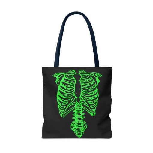 Bright Green Skeleton Torso Tote Bag – Glow in the Gloom - Image 58