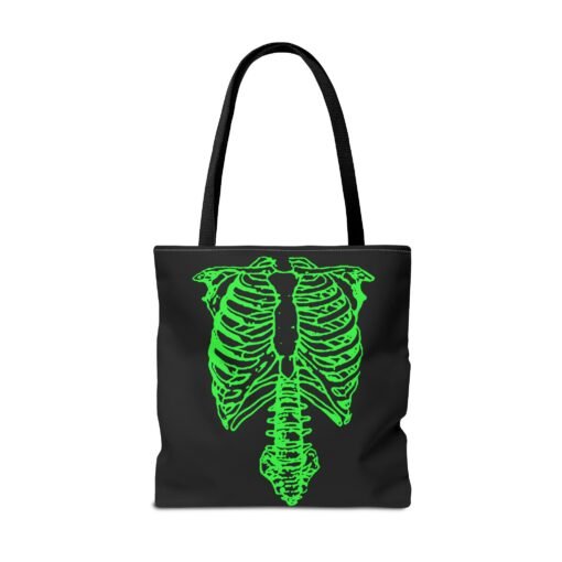 Bright Green Skeleton Torso Tote Bag – Glow in the Gloom - Image 10