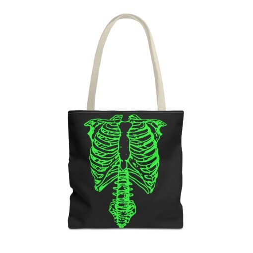 Bright Green Skeleton Torso Tote Bag – Glow in the Gloom - Image 41