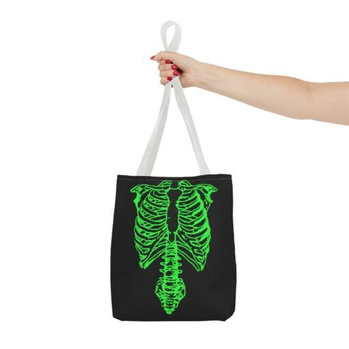 Bright Green Skeleton Torso Tote Bag – Glow in the Gloom - Image 28