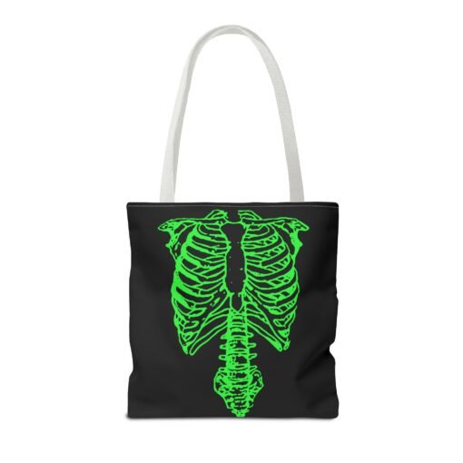 Bright Green Skeleton Torso Tote Bag – Glow in the Gloom - Image 30