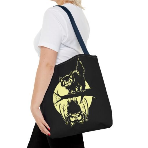 Spooky & Sweet Halloween Scene Tote Bag – Moonlit Mischief - Image 56