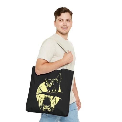 Spooky & Sweet Halloween Scene Tote Bag – Moonlit Mischief - Image 47