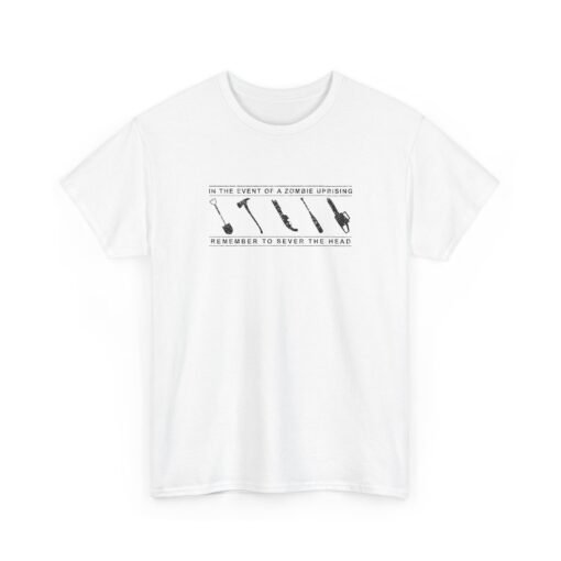 "In the Event of a Zombie Uprising" Unisex T-Shirt – Survival Tips 101 - Image 19