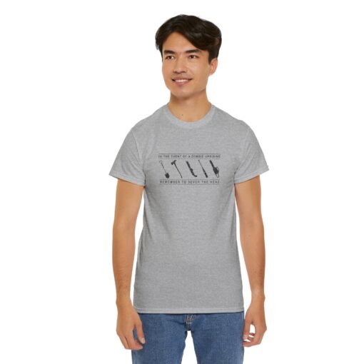 "In the Event of a Zombie Uprising" Unisex T-Shirt – Survival Tips 101 - Image 12
