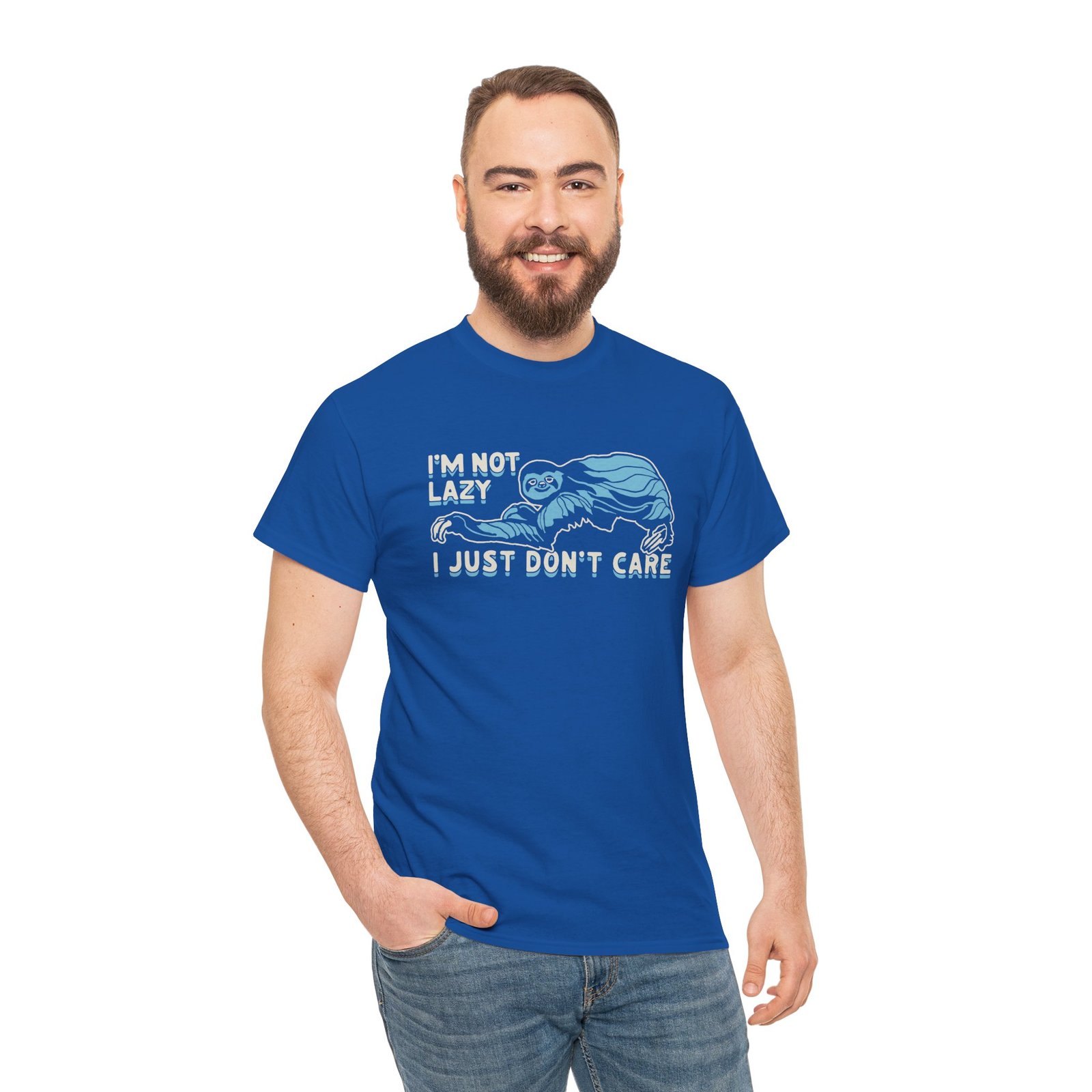 "I’m Not Lazy, I Just Don’t Care" Unisex T-Shirt – Sloth Mode Activated - Image 7