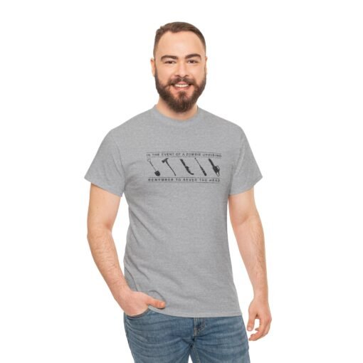 "In the Event of a Zombie Uprising" Unisex T-Shirt – Survival Tips 101 - Image 7