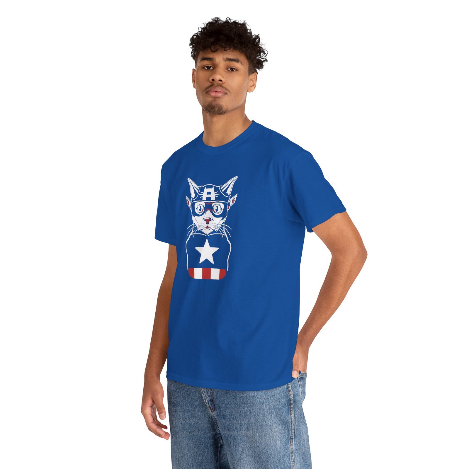 "Captain Catmerica" Unisex T-Shirt – Furry Hero Vibes - Image 8