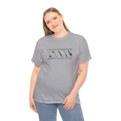 "In the Event of a Zombie Uprising" Unisex T-Shirt – Survival Tips 101 - Image 6