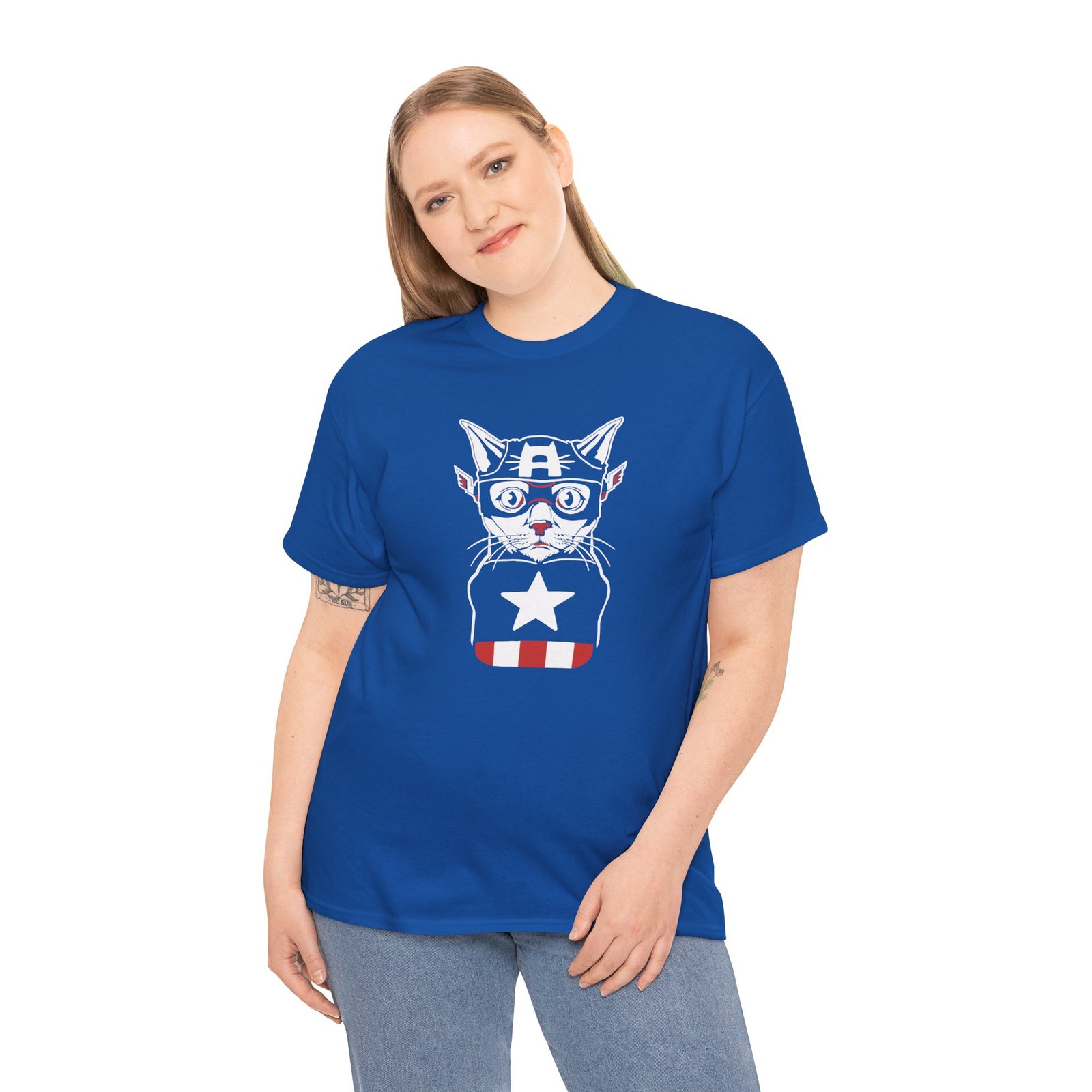 "Captain Catmerica" Unisex T-Shirt – Furry Hero Vibes - Image 6