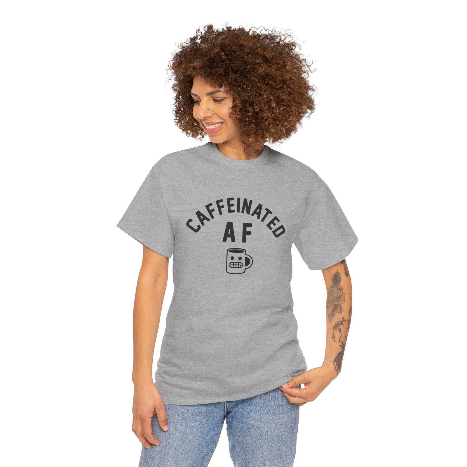 "Caffeinated AF" Unisex T-Shirt – Strong Brew, Strong Mood - Image 5