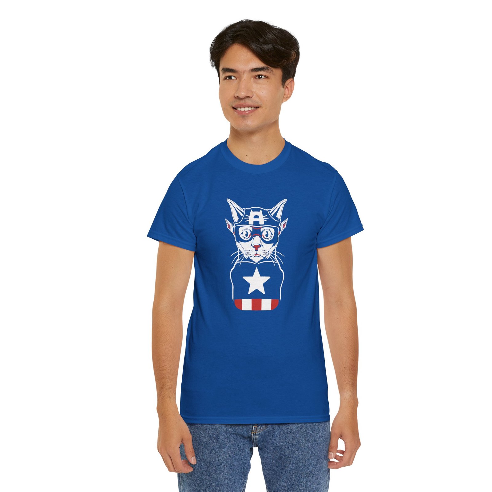 "Captain Catmerica" Unisex T-Shirt – Furry Hero Vibes - Image 12