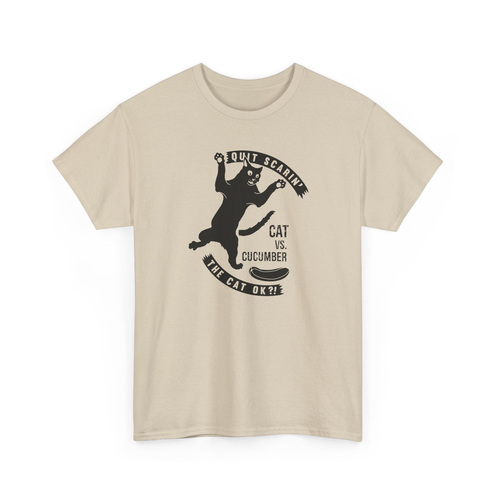 Cat vs. Cucumber - Unisex T-Shirt - Image 25